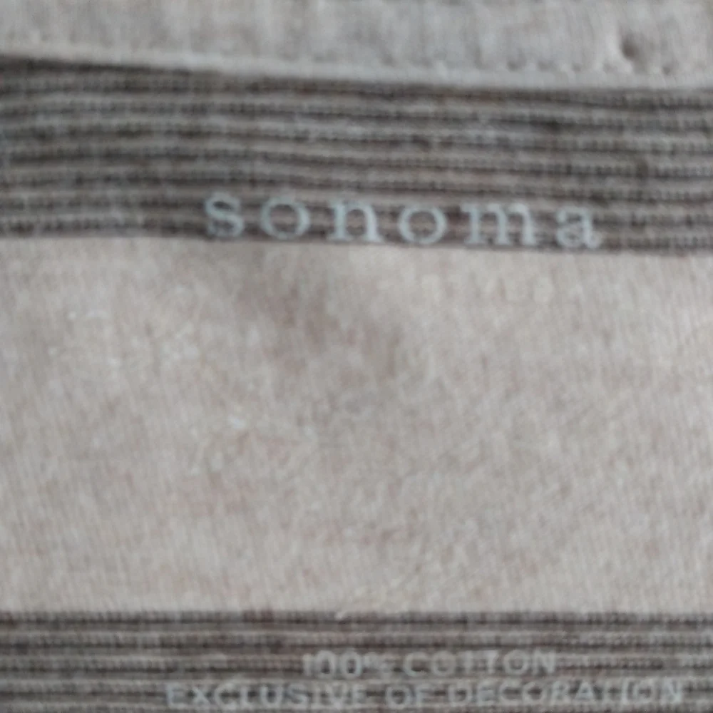 🆓🆓🆓Sonoma Short Sleeve Off-White/Gray Striped Cotton Tee w/ Rolled Sleeve - Picture 12 of 16